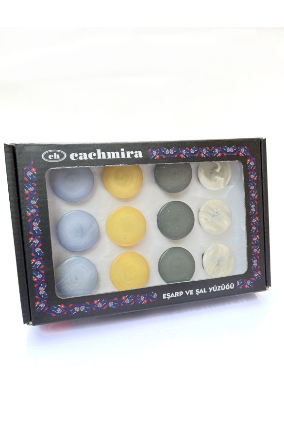 Cachmira Eşarp Yüzüğü 12'li Paket